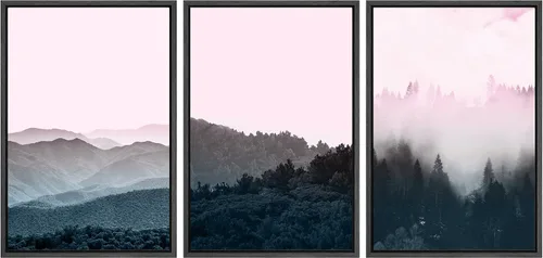 Vista 136 de SIGNWIN Lienzo enmarcado para pared, juego de arte tranquilo con reflejo de lago, acuarela, montaña y agua, ilustraciones modernas, arte abstracto