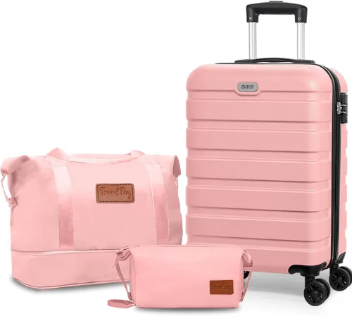 Vista 10 de AnyZip - Maleta de plástico ABS y policarbonato, con carcasa dura, ligera, con 4 ruedas universales giratorias, con candado TSA, 20/24/28 Pulgadas
