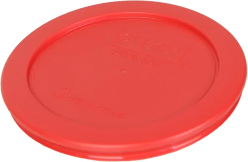 Vista 3 de Pyrex 7200-PC 2 tazas rojas tapas de repuesto para almacenamiento de alimentos (paquete de 12) - Fabricado en Estados Unidos