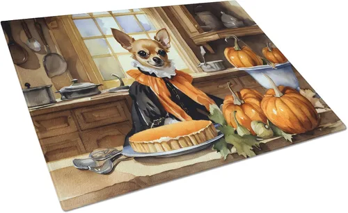 Vista 48 de Caroline's Treasures DAC1720LCB Affenpinscher - Tabla de cortar de vidrio con calabazas para cocina de otoño, grande, decorativa, de vidrio