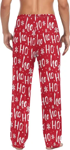 Vista 2 de Ollabaky Pantalones de pijama para hombre, pantalones de pijama con bolsillos, pantalones de pijama para hombre