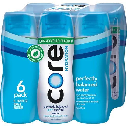 Vista 13 de Core Hidratación Agua perfectamente equilibrada, botellas de 0.5 L, 24 unidades (4 paquetes de 6)