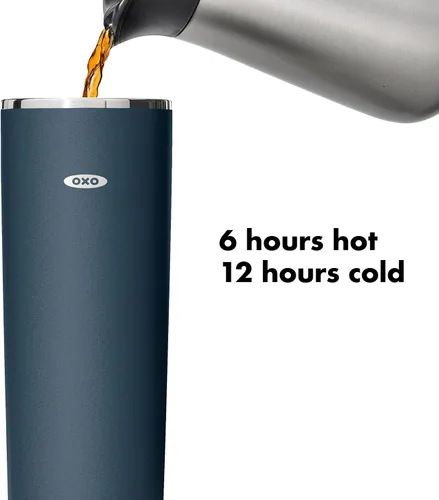 Vista 5 de OXO Strive - Vaso aislado de 24 onzas con tapa deslizante, cobalto oscuro