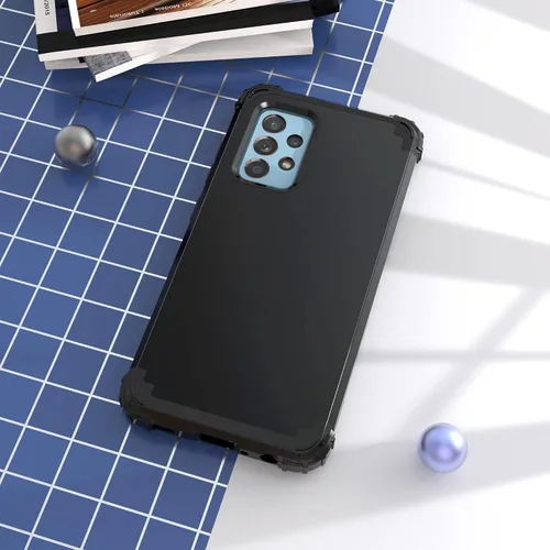 Vista 3 de IDweel Hybrid 3 en 1 Funda para Galaxy A52 5G con protector de pantalla de vidrio templado, a prueba de golpes, resistente, funda de policarbonato