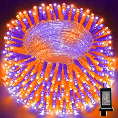 Vista 35 de Guirnalda de 100 luces LED de Pascua de 33 pies enchufables, multicolor pastel, 16 modos de luces parpadeantes, guirnalda de luces impermeables