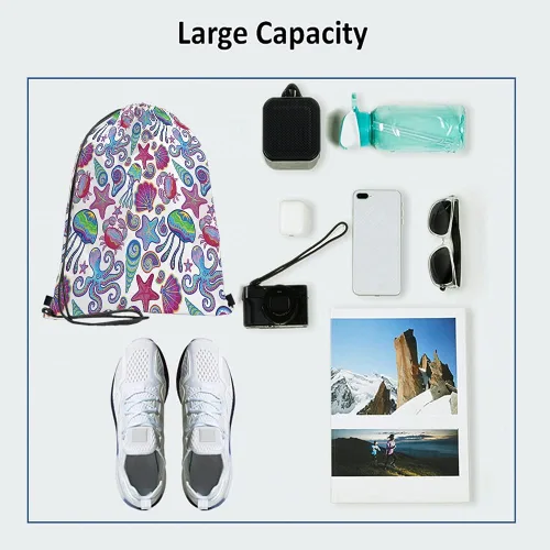 Vista 3 de Beabes Bolsas con cordón de unicornio, mochila y bolsa de gimnasio con cordón, Multi-a63, Mochilas de viaje