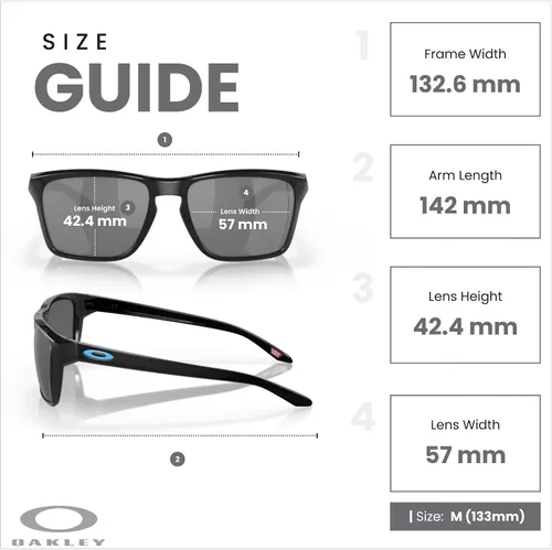 Vista 4 de Oakley Sylas OO9448 - Lentes de sol rectangulares para hombre, kit de correa de accesorios, bolsa de microfibra