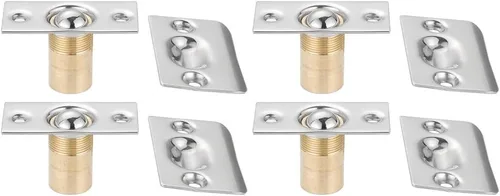 Vista 19 de JQK Herrajes para puerta de clóset, acero inoxidable ajustable con placa de golpeo, bronce antiguo, paquete de 2 unidades, HBC100-QG-P2
