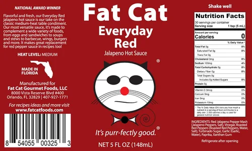 Vista 2 de Fat Cat Gourmet - Salsa picante de pimienta roja jalapeña diaria Todo natural Sabrosa, fresca y versátil Mejora los alimentos cotidianos