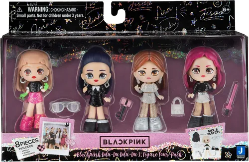 Vista 2 de Muñecas de Blackpink, con Lisa, Jisoo, Rosé y Jennie K-pop de 3.0 pulgadas, 20 accesorios intercambiables, incluyendo accesorios exclusivos Ddu-du