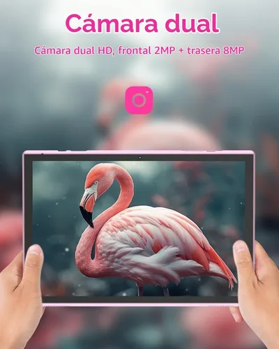 Vista 3 de Tableta de 10 pulgadas, Google Android Tablet 10", procesador de cuatro núcleos Tableta con 32GB ROM 2GB RAM, 2MP+8MP Cámara WiFi BT 10.1 en Rosa