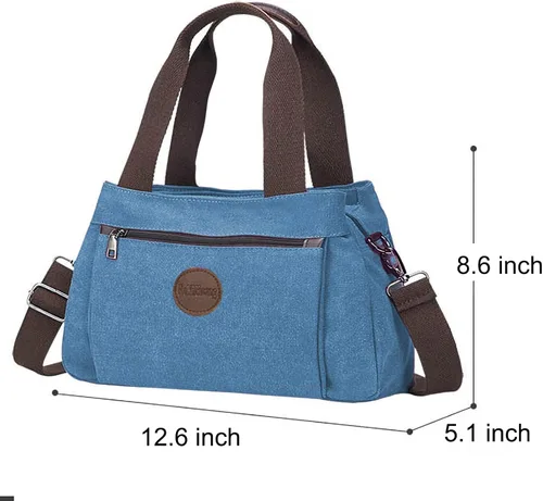 Vista 7 de Lytosmoo Women Canvas Hobo Crossbody Shoulder Tote Bag Vintage Multi-pocket Handbags Casual Purse Messenger Work Bags