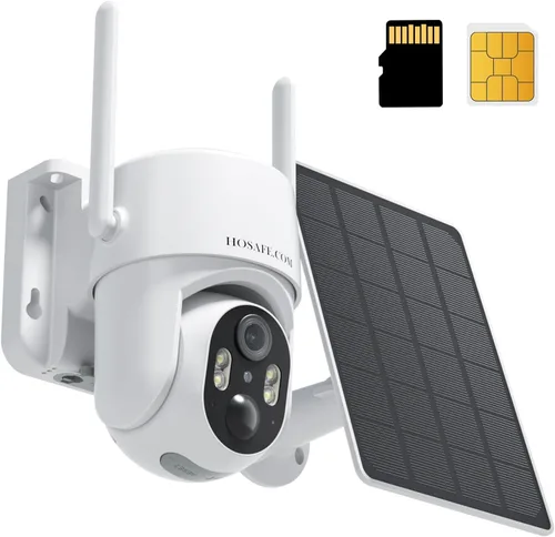 Vista 10 de Cámara de seguridad inalámbrica para exteriores, cámaras inalámbricas remotas PTZ de 360° para seguridad del hogar alimentadas por energía solar
