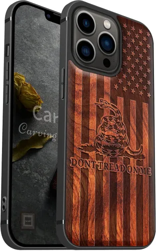 Vista 17 de Carveit Funda magnética de madera para iPhone 13 [madera natural y TPU suave] Funda protectora de madera única a prueba de golpes compatible