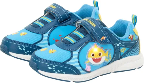 Vista 4 de Nickelodeon Zapatos de tiburón para bebés para niños pequeños, tenis con luz LED sin cordones (niño)