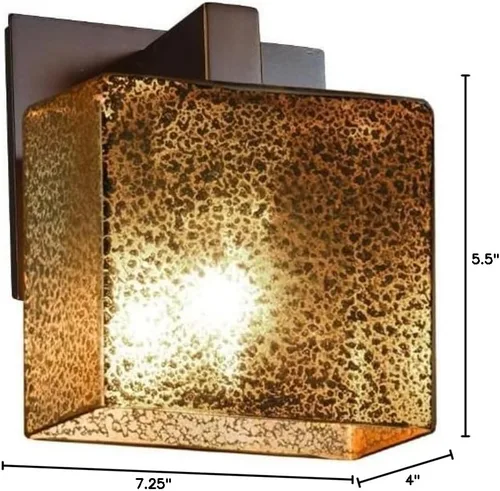 Vista 3 de FSN-8931-55-MROR-DBRZ Justice Design Group - Fusion - Soporte modular de 1 luz - Rectángulo - Acabado en bronce oscuro con pantalla de vidrio