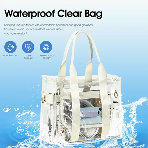 Vista 6 de getgto Bolsas Transparentes para Mujer Bolso de Mano, Bolso Cruzado, Bolso Transparente Aprobado para Estadios para Eventos Deportivos, Concierto