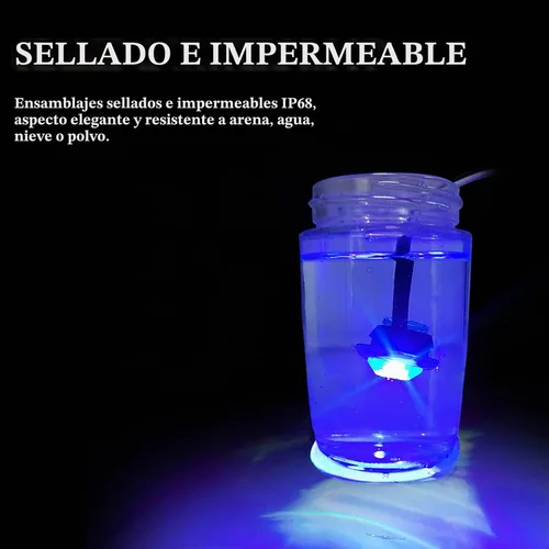 Vista 4 de PSEQT 3 luces LED redondas para cubierta interior, travesaño de cortesía, luz de utilidad para escalones marinos, iluminación impermeable para Azul