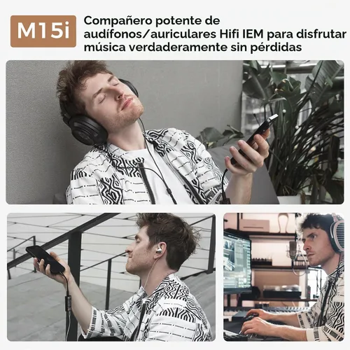 Vista 2 de Questyle Amplificador portátil USB DAC y auriculares M15i, certificado MFi Negro