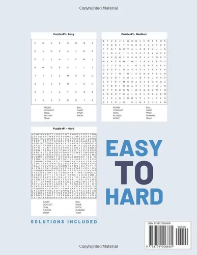 Vista 2 de Rugby Word Search Easy To Hard Word Find Puzzles For Rugby Lovers