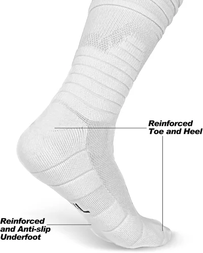 Vista 4 de Finerview Scrunch - Calcetines de fútbol de 2 pares, calcetines deportivos acolchados extra largos para hombres y mujeres