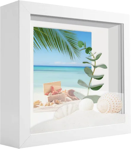 Vista 23 de Marco expositor 4x6 tipo shadow box, de madera con plexiglás, caja expositora para objetos de interés, medallas, manualidades, entradas y fotos