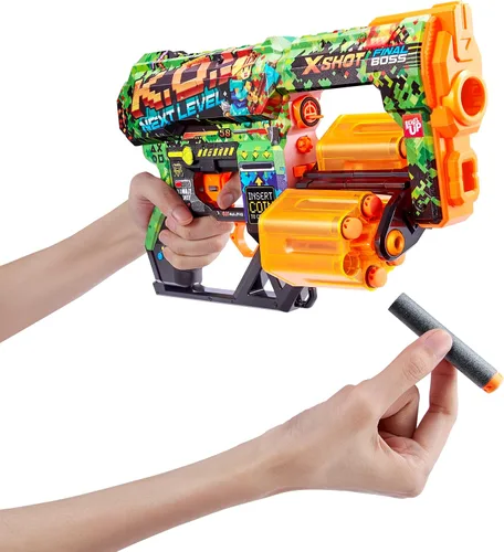 Vista 4 de XShot Skins Dread - K.O (24 dardos) de ZURU, recarga fácil, tecnología Air Pocket, lanzador de dardos de espuma de juguete para niños, adolescentes