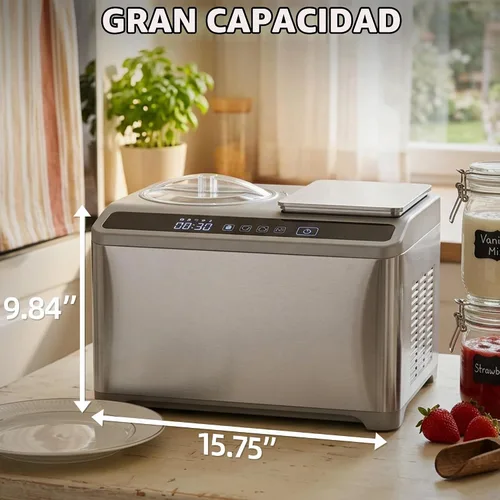 Vista 8 de VNN Máquina de helado suave y duro de 2.1 cuartos de galón con báscula