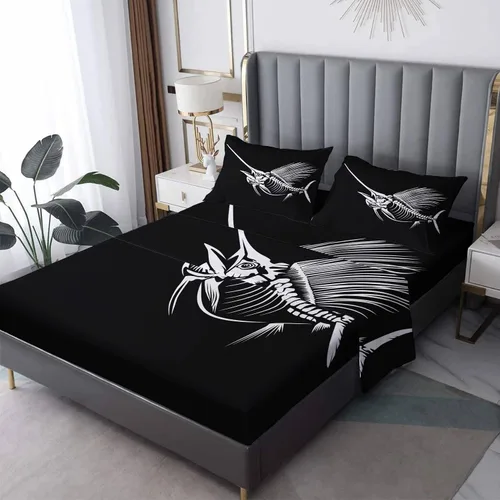 Vista 10 de Juego de sábanas de langosta tamaño individual, sábanas de microfibra suave, bolsillo profundo, sábanas y fundas de almohada estampadas sin arrugas