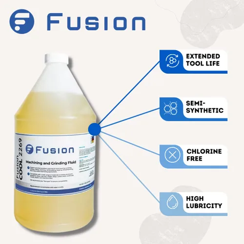 Vista 2 de Fusion Chemical - Fluido de mecanizado y molienda Aceite de corte para perforar metal Fusion Cool 2269 Refrigerante de microemulsión