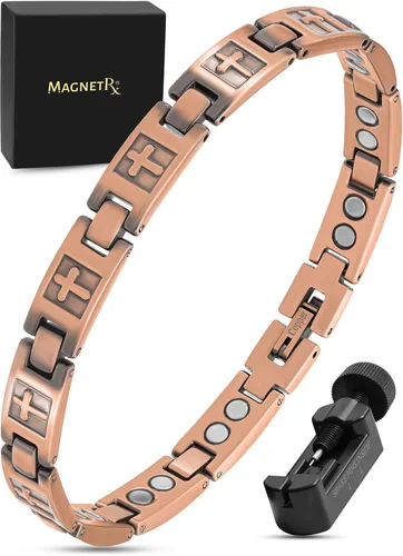 Vista 12 de MagnetRX® Pulseras magnéticas de cobre para mujeres - EllipseMAX 5X Fuerza 5,000 Gauss con imanes - Diseñadas en EE. UU. y patente pendiente