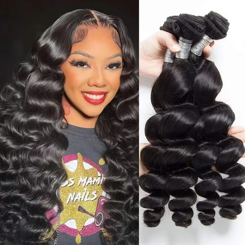 Vista 25 de Extensiones de cabello humano ondulado de 16, 18, 20, 22 pulgadas, grado 10A, extensiones de cabello humano ondulado 100% sin procesar, color negro