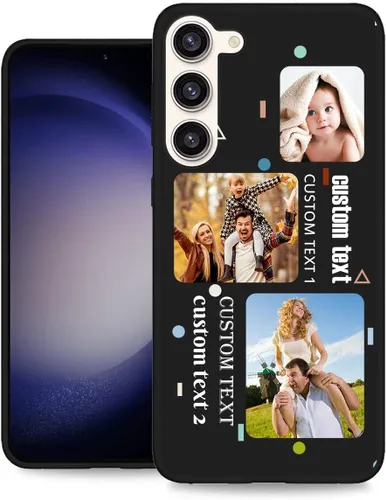 Vista 16 de Funda personalizada para Samsung Galaxy S23 Ultra con nombre de foto y texto - Funda suave y fina para teléfono móvil S 23 Ultra (negra) de 6.8