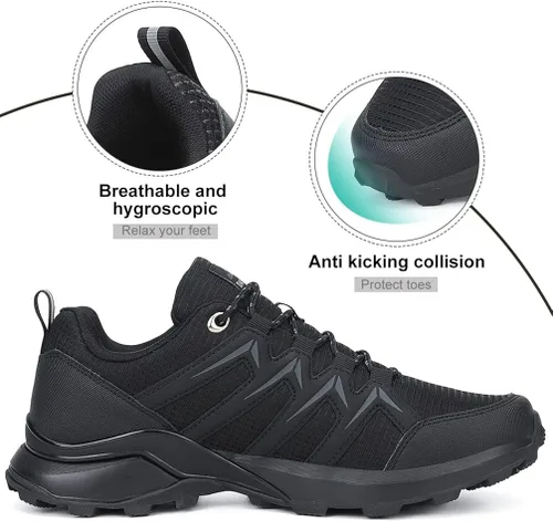 Vista 3 de Dannto Tenis de senderismo para hombre botas bajas de senderismo ligeras para campamento atléticos para correr