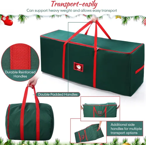 Vista 4 de Windyun 4 bolsas de almacenamiento para árbol de Navidad para árboles de vacaciones artificiales, duraderas, impermeables, con asas de transporte