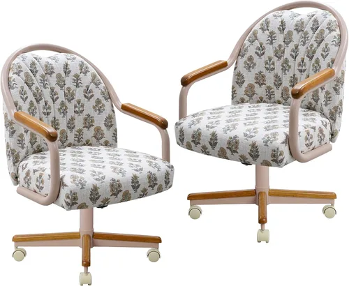 Vista 25 de Chromcraft Juego de 1 silla, silla con ruedas dobles suaves para cocina