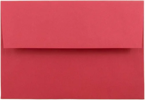 Vista 4 de JAM PAPER Sobres de invitación de colores A1 de 4 barras - 3 5/8 x 5 1/8 - Rojo reciclado - 100