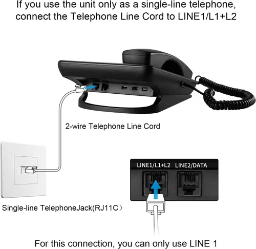 Vista 3 de Sistemas de teléfonos con cable de dos líneas de Ornin para pequeñas empresas y hogar, solo teléfono de escritorio (negro)
