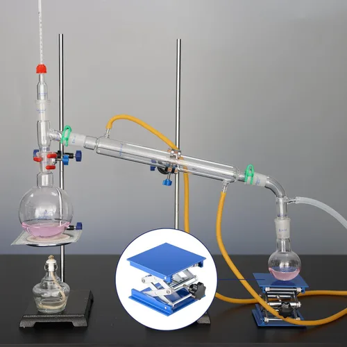 Vista 6 de Labasics Lab Jack, gato de laboratorio de aluminio anodizado de 4x4 pulgadas, mesa de soporte de laboratorio, plataforma de soporte de tijera