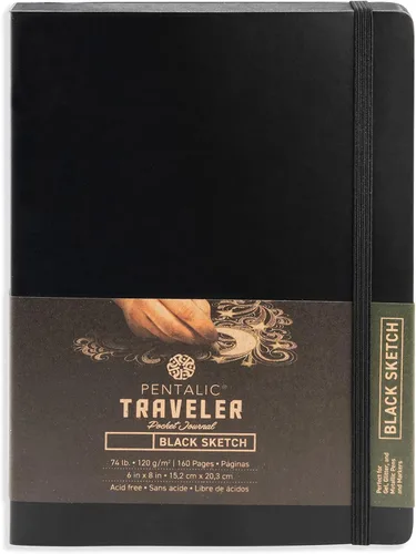 Vista 4 de Cuaderno de bocetos Travelers Dot Grid Pentalic Art, libre de ácidos