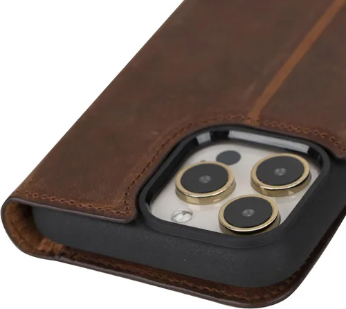 Vista 8 de VENOULT Funda tipo cartera para iPhone 14 Pro Max / 14 Pro / 14 Plus / 14, soporte magnético desmontable para tarjetas, protección RFID, carga