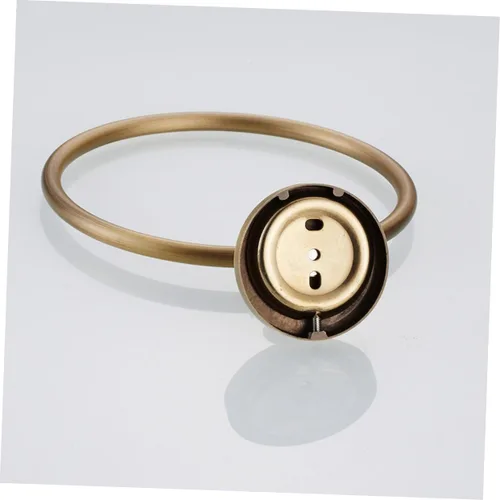 Vista 7 de Antique Brushed Brass Towel Ring Hanging Towel Rack Wall Mounted Round Bathroom Accessory for Home Hotel School Bathroom Decor