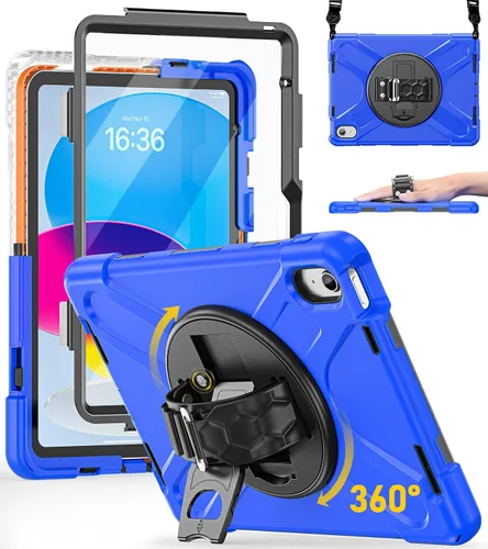 Vista 10 de BRAECN Funda para iPad de 9ª/8ª/7ª Generación, Funda Resistente a Prueba de Golpes con Protector de Pantalla, Soporte para Lápiz, Soporte para Tapa