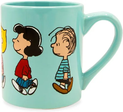 Vista 17 de Silver Buffalo Peanuts Featuring Snoopy Racing Team Finish Line 3D Sculpted Handle Ceramic Mug, 20 Ounces