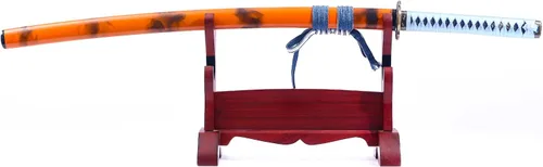 Vista 9 de Katana japonesa funcional de metal real, espada samurai de acero de alto carbono 1060, hoja de espiga completa, 41 pulgadas