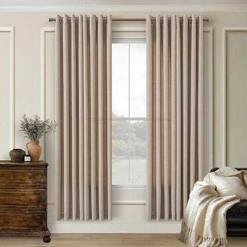 Vista 31 de Cortinas de avena con ojales DUKIYO de 96 pulgadas de largo para sala de estar, comedor, juego de 2 paneles, cortinas de arena y beige