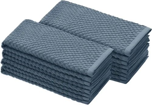 Vista 14 de COTTON CRAFT - Juego increíble de toallas de cocina - Juego de 8 toallas de rizo - 100% algodón Euro Café con textura gofré - Toalla de cocina Beige