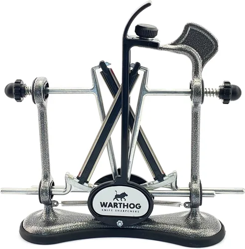 Vista 13 de Warthog V-Sharp A4 - Afilador de cuchillos, ideal para cocineros caseros, pescadores, cazadores, varillas de diamante, ángulos ajustables, marco