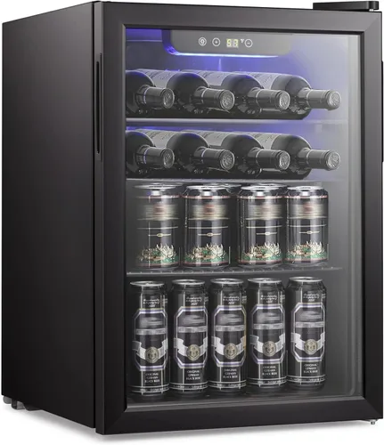 Vista 9 de Antarctic Star Mini Fridge 68 Can Beverage Refrigerator Cooler with Glass Door,Adjustable Shelves & Digital Temperature for Soda Beer or beverage
