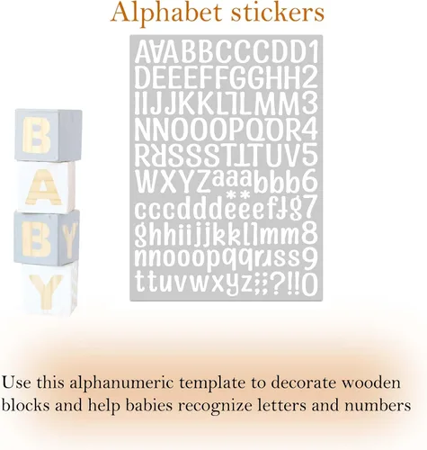 Vista 7 de Kit de decoración de bloques de madera para baby shower, juego de manualidades con temática de abeja 45 cubos de madera en blanco y 24 pinturas